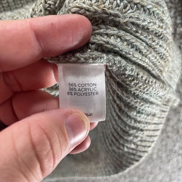 J Jill Sweater Womens Small Grey Striped Long Sleeve Pullover Preppy Casual Crew - Picture 10 of 12